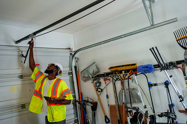 Professional Garage Door Installation technician working in Windsor, IL